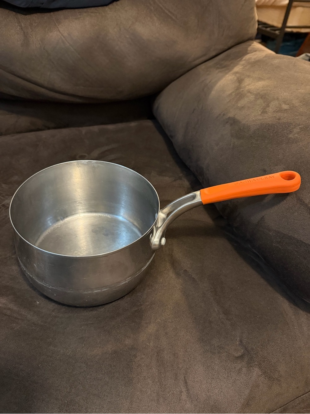 Rachael Ray Stainless Steel Saucepan Orange Handle 3 Qt Cookware